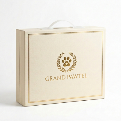 Grand Pawtel branded packaging box